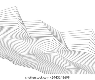 White black color. Linear background. Design elements. Poligonal lines. Protective layer for banknotes, certificates template. Vector Vector lines of different thicknesses from thin to thick EPS 10