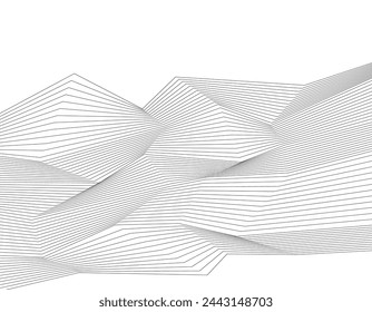 White black color. Linear background. Design elements. Poligonal lines. Protective layer for banknotes, certificates template. Vector Vector lines of different thicknesses from thin to thick EPS 10