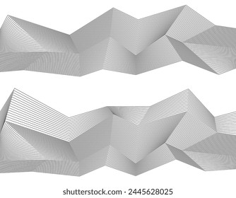 White black color. Linear background. Design elements. Poligonal lines. Protective layer for banknotes, certificates template. Vector Vector lines of different thicknesses from thin to thick EPS 10