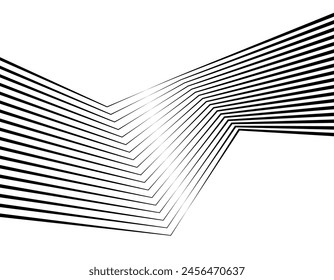 White black color. Linear background. Design elements. Poligonal lines. Protective layer for banknotes, certificates template. Vector Vector lines of different thicknesses from thin to thick EPS 10