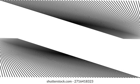 Cor preta branca. Plano de fundo linear. Elementos de design. Linhas poligonais. Camada de proteção para notas de banco, modelos de certificados. Linhas vetoriais de diferentes espessuras, da fina à espessa EPS 10
