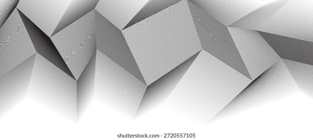 Cor preta branca. Plano de fundo linear. Elementos de design. Linhas poligonais. Camada de proteção para notas de banco, modelos de certificados. Linhas vetoriais de diferentes espessuras, da fina à espessa EPS 10