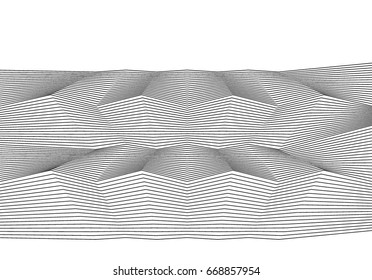 White black color. Linear background. Design elements. Poligonal lines. Protective layer for banknotes, certificates template. Vector Vector lines of different thicknesses from thin to thick EPS 10