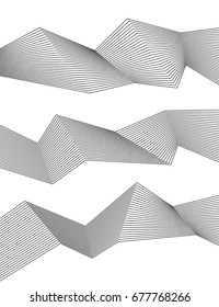 White black color. Linear background. Design elements. Poligonal lines. Protective layer for banknotes, certificates template. Vector Vector lines of different thicknesses from thin to thick EPS 10