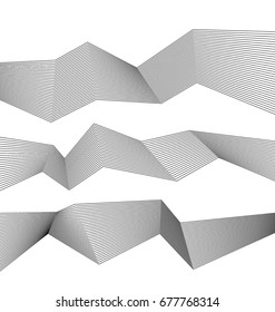 White black color. Linear background. Design elements. Poligonal lines. Protective layer for banknotes, certificates template. Vector Vector lines of different thicknesses from thin to thick EPS 10