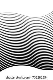 White black color. Linear background. Design elements. Wave of many gray lines. Protective layer banknotes, certificates template. Vector Vector lines of different thicknesses from thin to thick EPS10