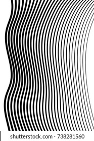 White black color. Linear background. Design elements. Wave of many gray lines. Protective layer banknotes, certificates template. Vector Vector lines of different thicknesses from thin to thick EPS10