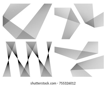 White black color. Linear background. Design elements. Poligonal lines. Protective layer for banknotes, certificates template. Vector Vector lines of different thicknesses from thin to thick EPS 10