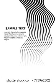 White black color. Linear background. Design elements. Wave of many gray lines. Protective layer banknotes, certificates template. Vector Vector lines of different thicknesses from thin to thick EPS10