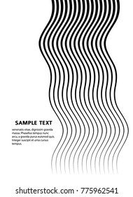 White black color. Linear background. Design elements. Wave of many gray lines. Protective layer banknotes, certificates template. Vector Vector lines of different thicknesses from thin to thick EPS10