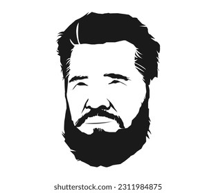 Vector de silueta de esténcil de color blanco y negro