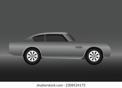 white and black color vector car . vector super car .