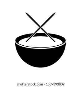 White and Black Colored Simple Ramen Icon