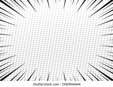 white and black comic book background Blank halftone, dotted effects. Vector illustration in pop art style
