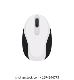 White and black computer mouse isolated on white background. Simple flat vector illustration 