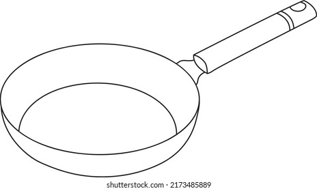  white and black cooking pan vector illustration , clipart , simple