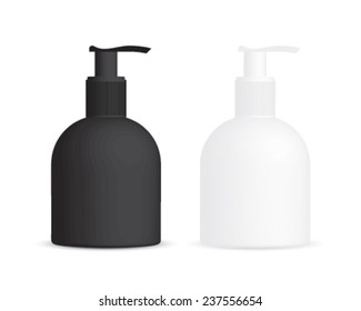 white and black cosmetic bottles 