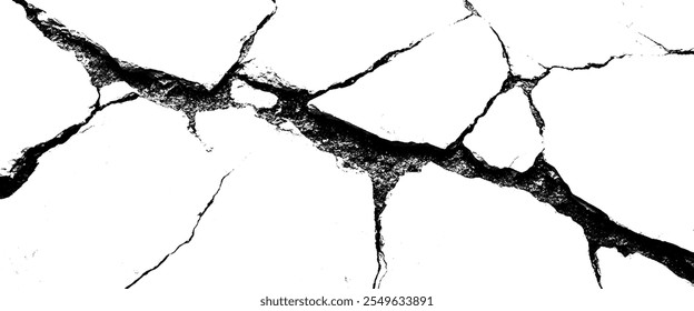 white and black cracked pattern texture on isolated pattern for abstract background.	
