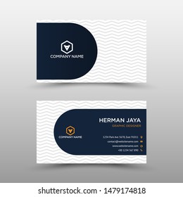 White and  Black  Creative  Double-sided Business Card Template. Flat Design Vector Illustration. Stationery Design vector