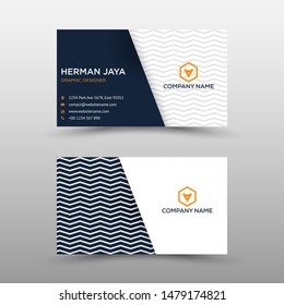 White and  Black  Creative  Double-sided Business Card Template. Flat Design Vector Illustration. Stationery Design vector