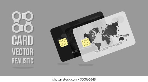 White and black credit cards. Template web banner for the Bank. For modern websites and mobile app.