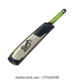 white and black cricket bat vector on white background