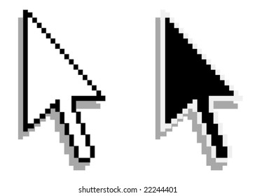 white and black cursors. Vector.