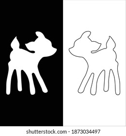 White and black deer vector illustration.