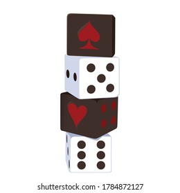 White and black dice clipart vector