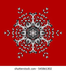 White and black elements on dim red background. Vector.