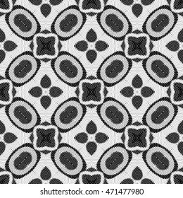 White and Black engraving seamless pattern, vector texture for registration of securities, certificate, or diploma.