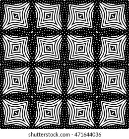 White and Black engraving seamless pattern, vector texture for registration of securities, certificate, or diploma.