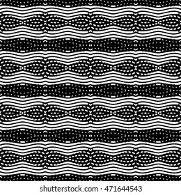 White and Black engraving seamless pattern, vector texture for registration of securities, certificate, or diploma.