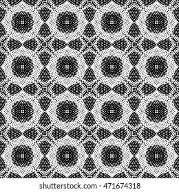 White and Black engraving seamless pattern, vector texture for registration of securities, certificate, or diploma.