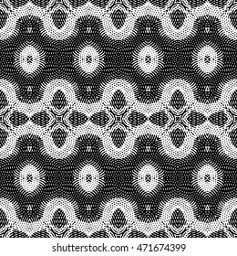 White and Black engraving seamless pattern, vector texture for registration of securities, certificate, or diploma.