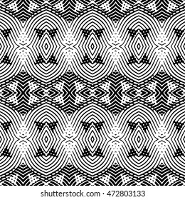 White and Black engraving seamless pattern, vector texture for registration of securities, certificate, or diploma.