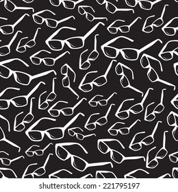 White And Black Eyeglasses Seamless Pattern Eps10