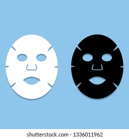 White and black facial sheet mask, skin care cosmetic