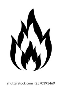 white and black fire icon