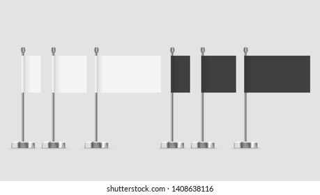 White And Black Flag Clear Template. Clean Blank Expo Banner. EPS10 Vector