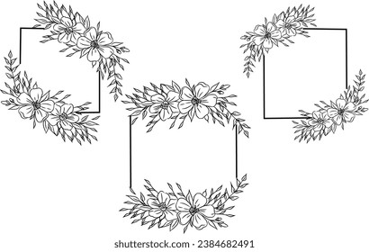 white and black flower with frame decoration