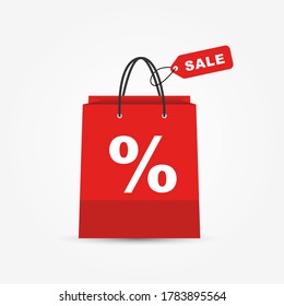 White Black Friday Sale shopping bags. vector illustration