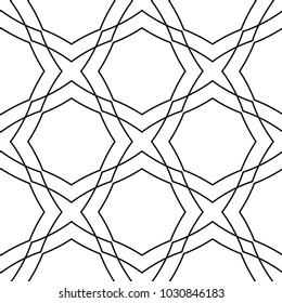 White and black geometric ornament. Seamless pattern for web, textile and wallpapers