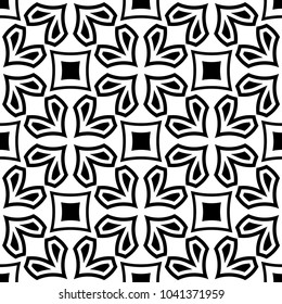 White and black geometric ornament. Seamless pattern for web, textile and wallpapers