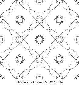 White and black geometric ornament. Seamless pattern for web, textile and wallpapers