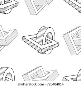 White and black geometric ornament. Seamless pattern for web, textile and wallpapers
