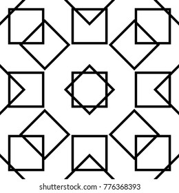 White and black geometric ornament. Seamless pattern for web, textile and wallpapers
