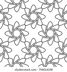 White and black geometric ornament. Seamless pattern for web, textile and wallpapers