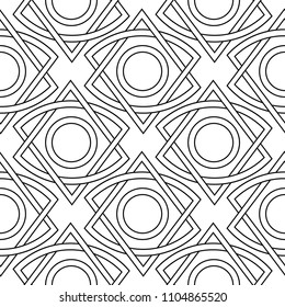 White and black geometric seamless pattern for web, textile and wallpapers
