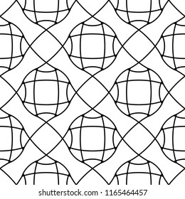 White and black geometric seamless pattern for web, textile and wallpapers